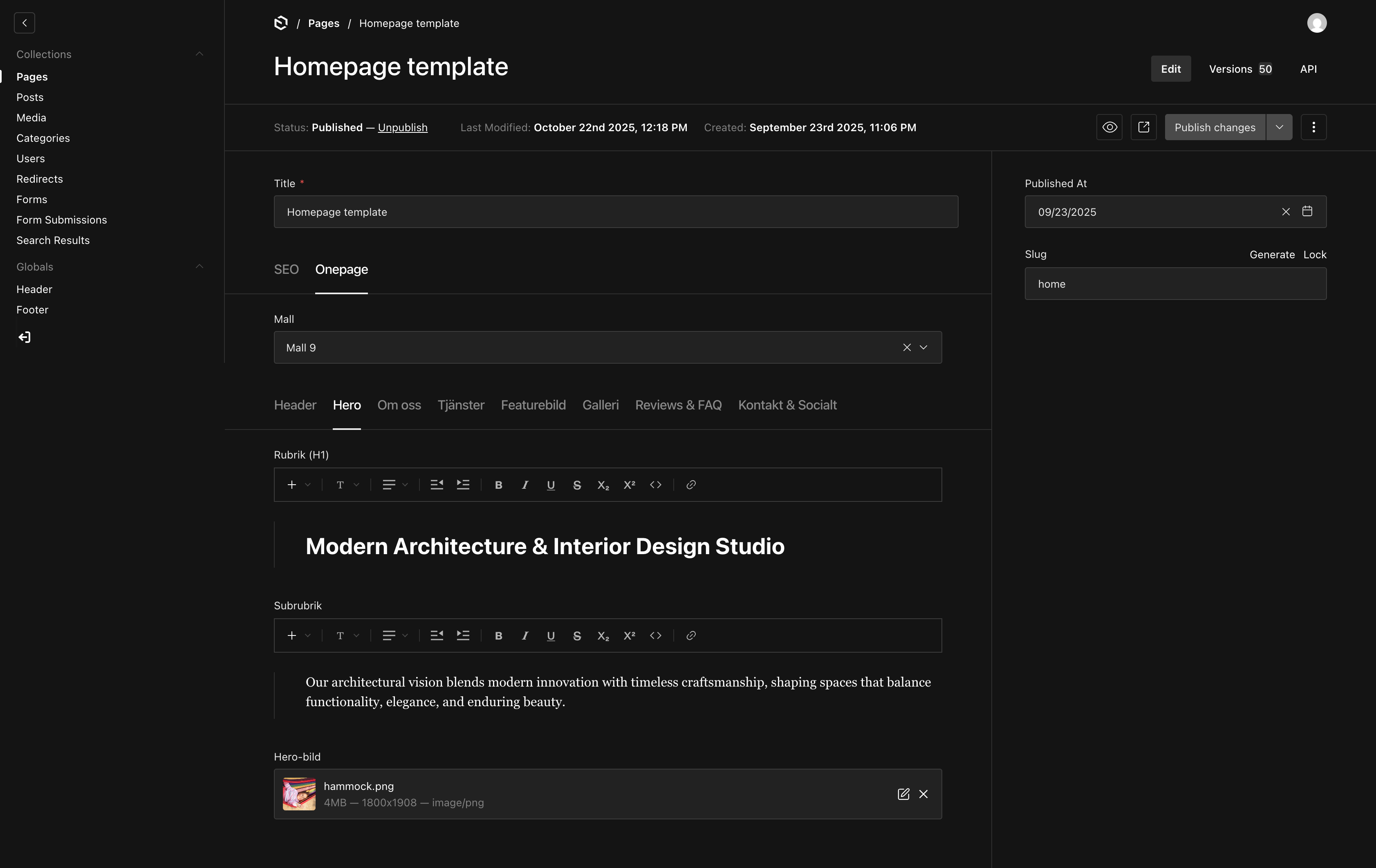 Förhandsvisning av dashboard